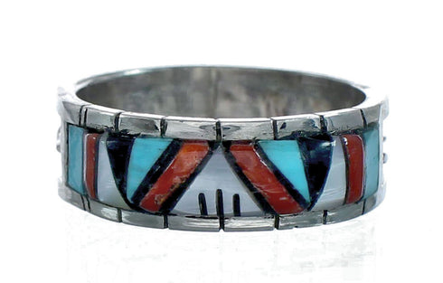 Multicolor Zuni Genuine Sterling Silver Ring Size 10-1/2 NN20580